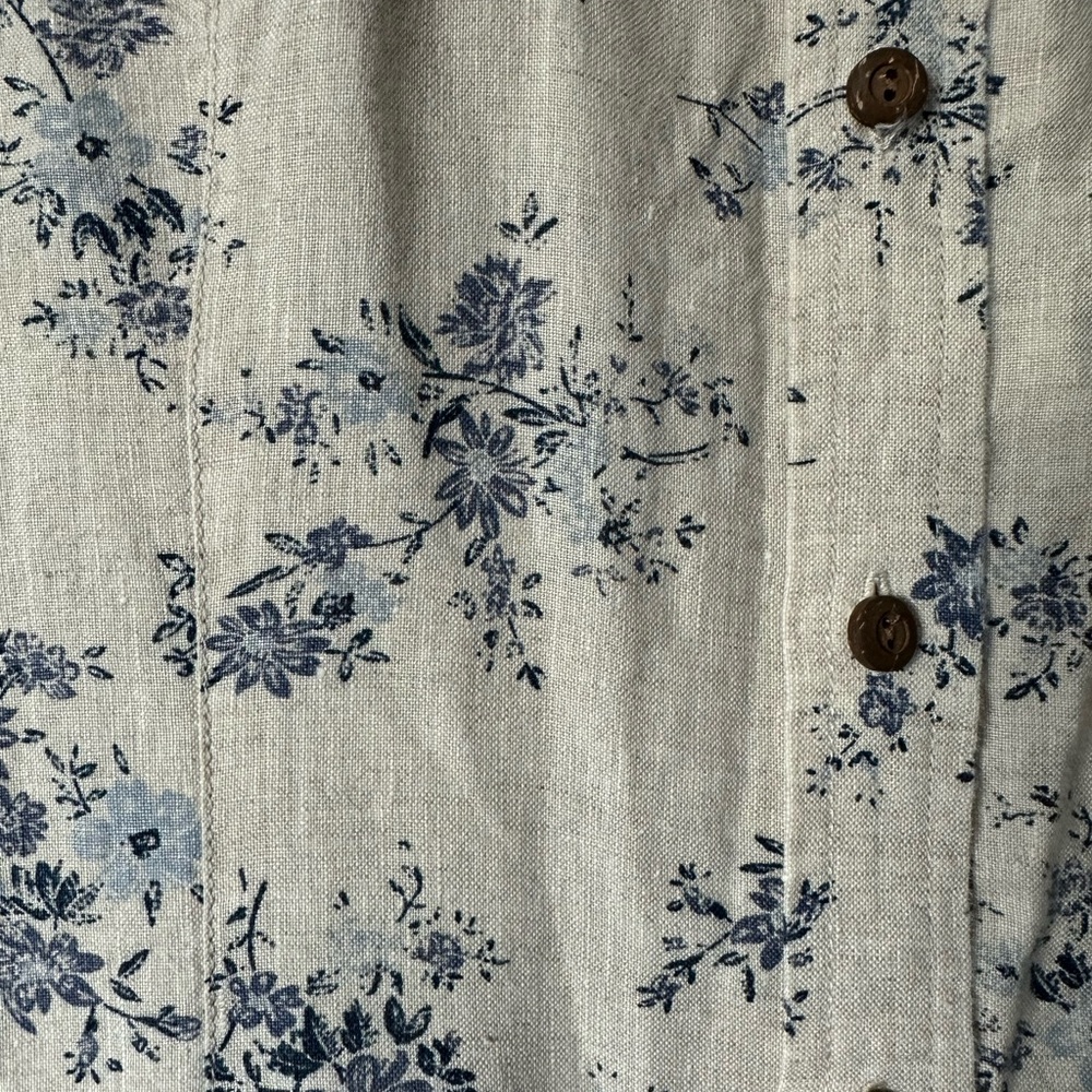 Eddie Bauer Cream and Blue Floral Maxi Dress - Picture 7 of 10